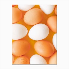 Eggs On A Yellow Background Canvas Print