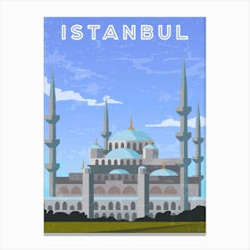 Istanbul, Turkey — Retro travel minimalist poster Canvas Print
