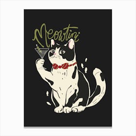 Meowtini Cat Canvas Print