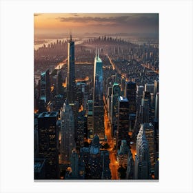 New York City At Dusk Canvas Print