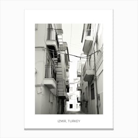 Poster Of Malaga, Spain, Photography In Black And White 4 Canvas Print