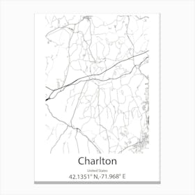 Charlton Kings,United Kingdom Minimalist Map Stampe su tela