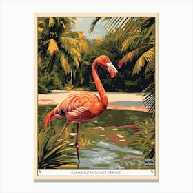 Greater Flamingo Camargue Provence France Tropical Illustration 5 Poster Canvas Print