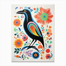 Scandinavian Bird Illustration Raven 3 Canvas Print