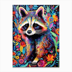 A Cozumel Raccoon Vibrant Paint Splash 4 Canvas Print