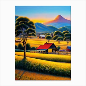 Farm In The Mountains Canvas Print