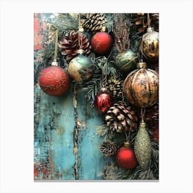 Intage Christmas Mixed Media 6 Canvas Print