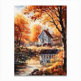 Autumn House In The Woods 1 Canvas Print