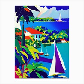 Mactan Island Philippines Colourful Painting Tropical Destination Canvas Print