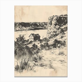 Duotone Illustration Mount Bonnell Austin Texas 3 Canvas Print