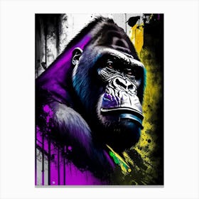Gorilla With Graffiti Background Gorillas Graffiti Style 3 Canvas Print