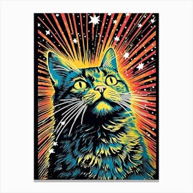 Galactic Purrzone, Psychedelic Cats series Canvas Print