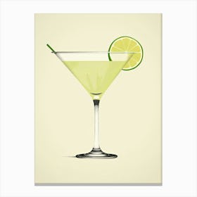 Mid Century Modern Margarita Floral Infusion Cocktail 3 Canvas Print