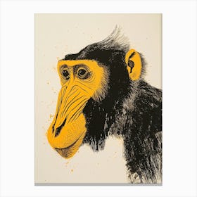 Yellow Mandrill 1 Canvas Print