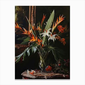 Baroque Floral Still Life Heliconia 1 Canvas Print