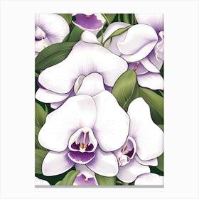 Orchids Seamless Pattern 2 Canvas Print