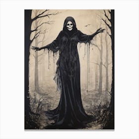 Dance With Death Skeleton Painting (96) Canvas Print