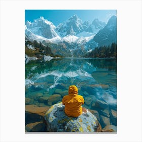 Man Looking At A Lake 1 Canvas Print