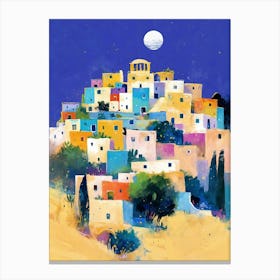 Greece At Night Canvas Print