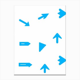 Arrow Icons For A Web Navigation Bar Minimalist Design With A Sleek Translucent Blue Overlay Drop (2) Canvas Print