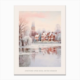 Dreamy Winter Painting Poster Stratford Upon Avon United Kingdom 2 Canvas Print