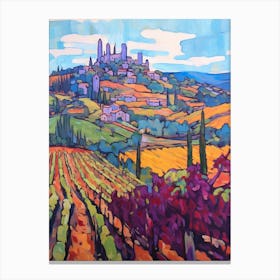 San Gimignano Italy 2 Fauvist Painting Canvas Print