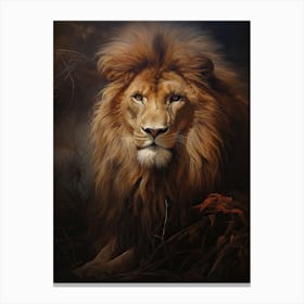 Lion Art Painting Tonalism Style 4 Canvas Print