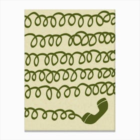 Retro Telephone Green Canvas Print