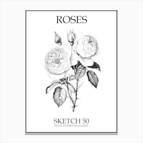 Roses Sketch 50 Poster Canvas Print
