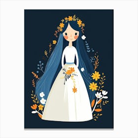 Wedding Girl With Flowers Canvas Print