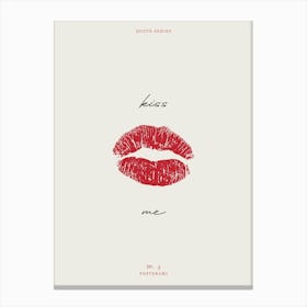 Kiss Me Valentines Day Art Canvas Print