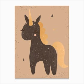 Black Unicorn Muted Pastels Canvas Print