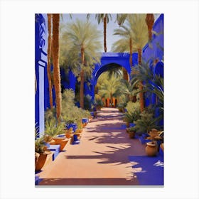 Blue Garden In Morocco Canvas Print