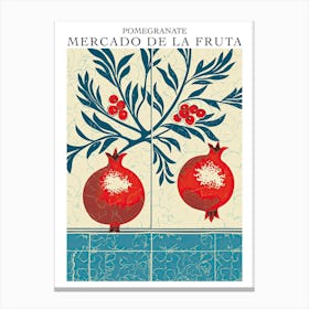 Mercado De La Fruta Pomegranate Illustration 3 Poster Canvas Print