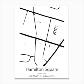 Hamilton,Australia Minimalist Map Canvas Print