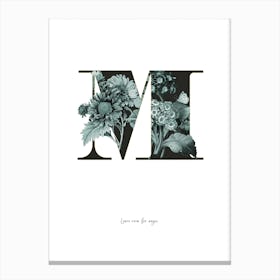 Flower Alphabet M Canvas Print