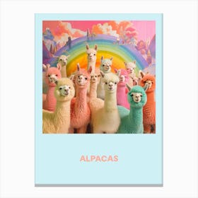 Alpacas Rainbow Poster 2 Canvas Print