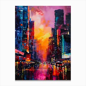 New York City At Night Canvas Print