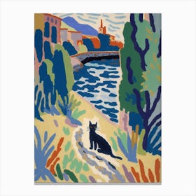 Henri Matisse  Style Landscape At Collioure With A Cat 2 Canvas Print
