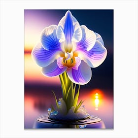 Orchid Flower At Sunset Canvas Print