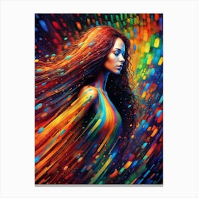 Abstract Colorful Girl Canvas Print