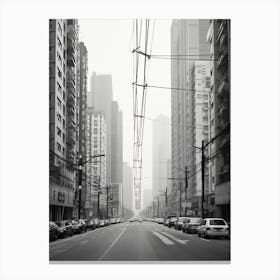 Shenzhen, China, Black And White Old Photo 3 Canvas Print