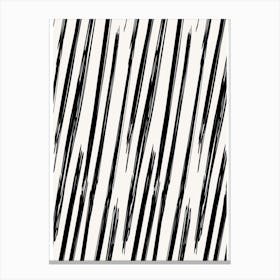 Black And White Brush Strokes Canvas Print