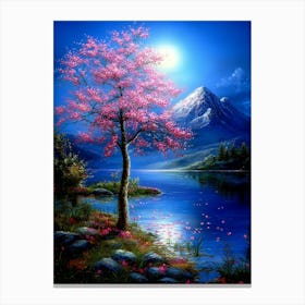 Tree In The Moonlight 4 Canvas Print