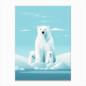 Polar Serenity; Painting The Bear Family Bond Canvas Print