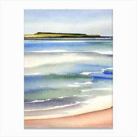 West Sands Beach, St Andrews, Scotland Watercolour Canvas Print