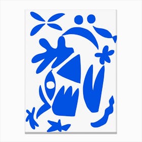 Blue Shape On White Background Canvas Print