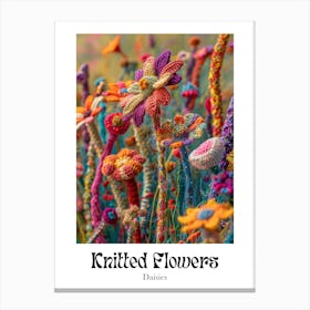 Knitted Flowers Daisies 11 Canvas Print