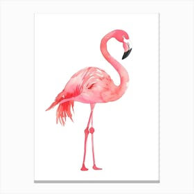 Flamingo Watercolor Painting Canvas Print