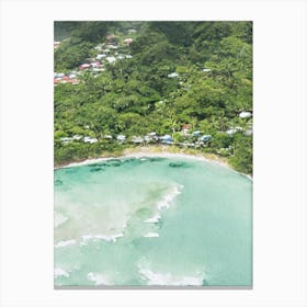 Cocos Island Costa Rica Watercolour Tropical Destination Canvas Print